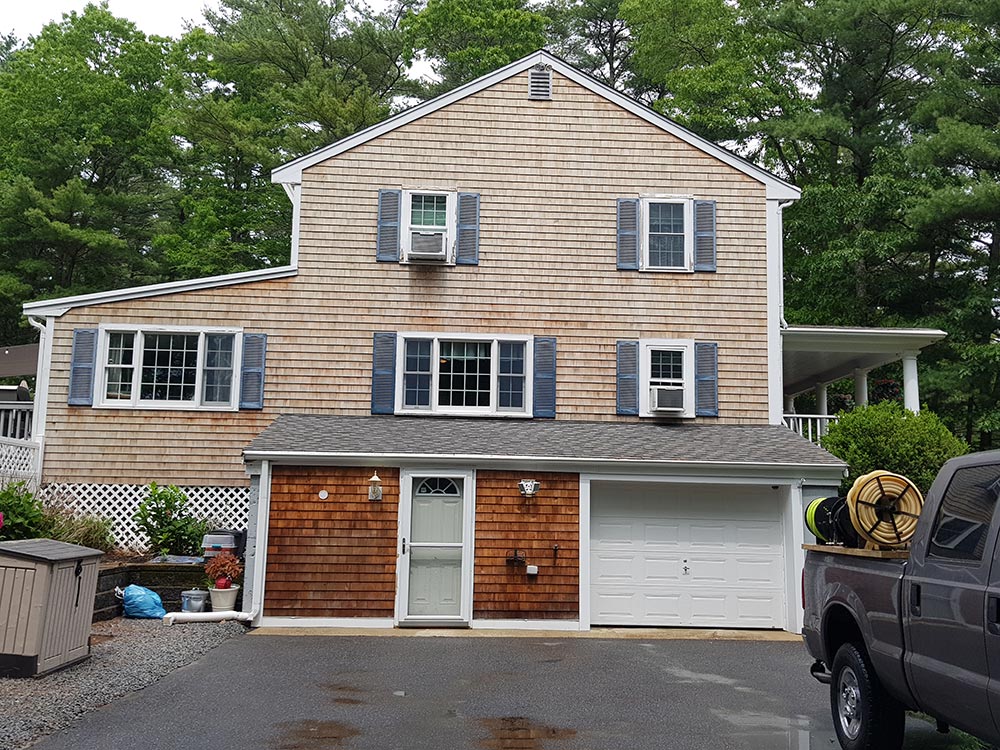 Soft House Washing Cedar Shingles in Hanover, MA