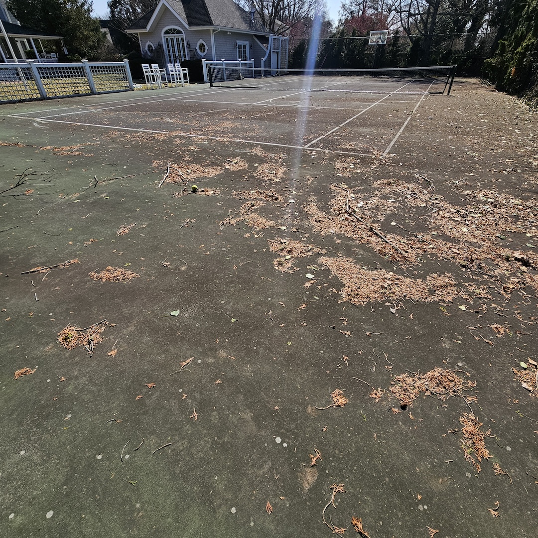 Tennis Court Cleaning & Red Brick Patio Cleaning in Duxbury, MA